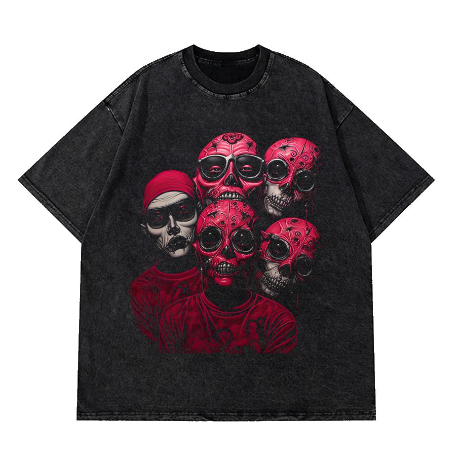 Hip Hop Streetwear Men T Shirt Print T Shirt Washed Short Sleeve Harajuku Tee T Shirt Graphic M
