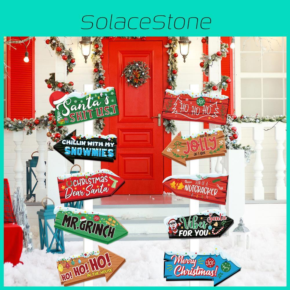 Party Christmas Themed Wooden Stake Design Paper Signage For Event Seasonal