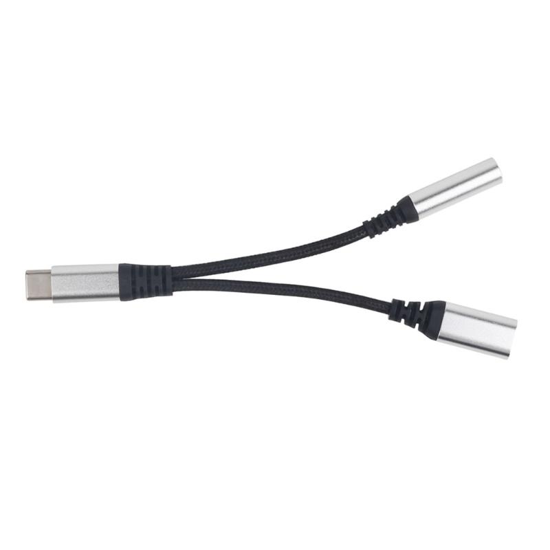 USB C to 3.5 mm Jacks Headphone Adapter and Charging Braided Cable Universal For Mobile Devices