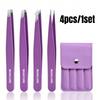 1/1pc Stainless Steel  Eyebrow Tweezers Kit Eyebrow Eyelash Tweezers with Storage Bag Beauty Salon Home Hair Removal Tweezers