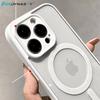 Luxury Wireless Charge For Magsafe Transparent Case For iPhone 17 Air 16 15 14 13 12 11 Pro Max Clear Magnetic Bumper Case