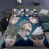 Jujutsu Kaisen Bedding Set Japan Famous Anime Printed Bed Set With Pillowcase Bed Duvet Cover Soft Single Double Queen King Size