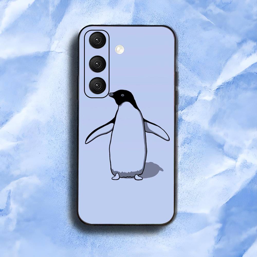 Lovely Penguin For Samsung Galaxy S23 S24 S25 Ultra S22 Plus S21 Black Soft Case Waterproof Soft Case