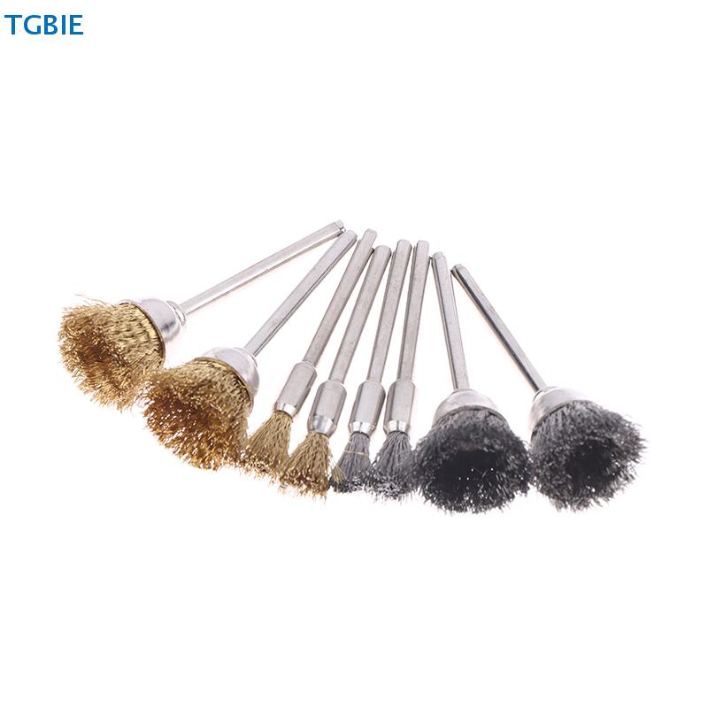 [T]3/9/15Pcs Mini Metal Brush Set Rust Removal Cleaning Brush Polishing Wheel Brush For Grinder Rotary Electric Tool Accessories