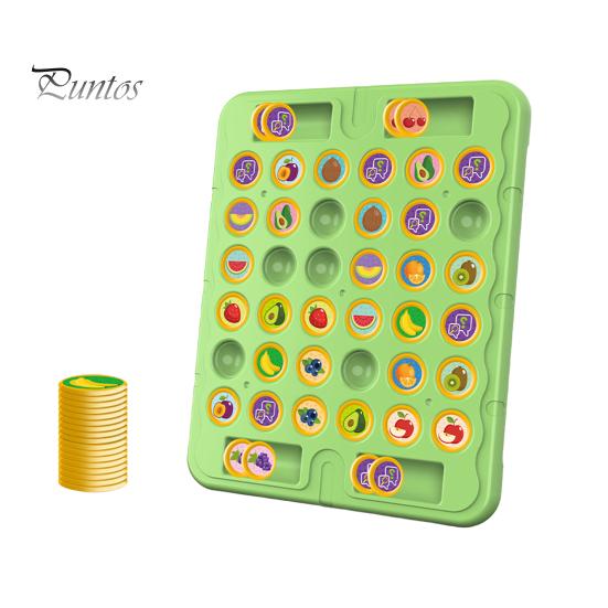 

1 набор для детской игры в шахматы Memory Flip, 2 игрока, шахматы с животными и фруктами, настольная игра для тренировки внимания, развивающая игрушка для развития памяти у малышей Fruit