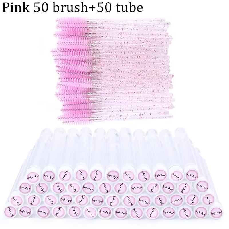 100 Stück Diamant Augenbrauenbürstenröhrchen Leer Wiederverwendbar Wimpern Mascara Stäbchen Hülle Austauschbare Kristall Wimpernbürste Staubdicht Make-up Werkzeug
