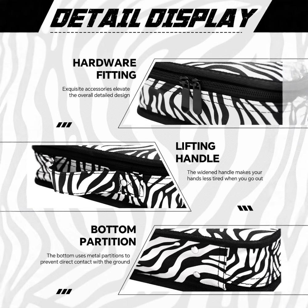 Large Capacity Stripe Barber Box Universal Beard Trimmer Case Electric Clipper Bag  Travel