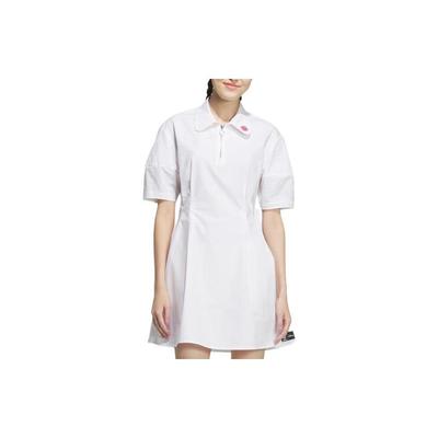 Neo X Strawberry Bear Co-Branded SS23 Einfarbig Locker Geschnittenes Sport-Polokleid Damenkleid Weiß IP4023
