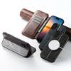 For iPhone 12 13 14 15 16 17 Pro Max Plus Phone Case Flip Card MagSafe Magnetic Wireless Charging Stand Oil Wax Leather Cover