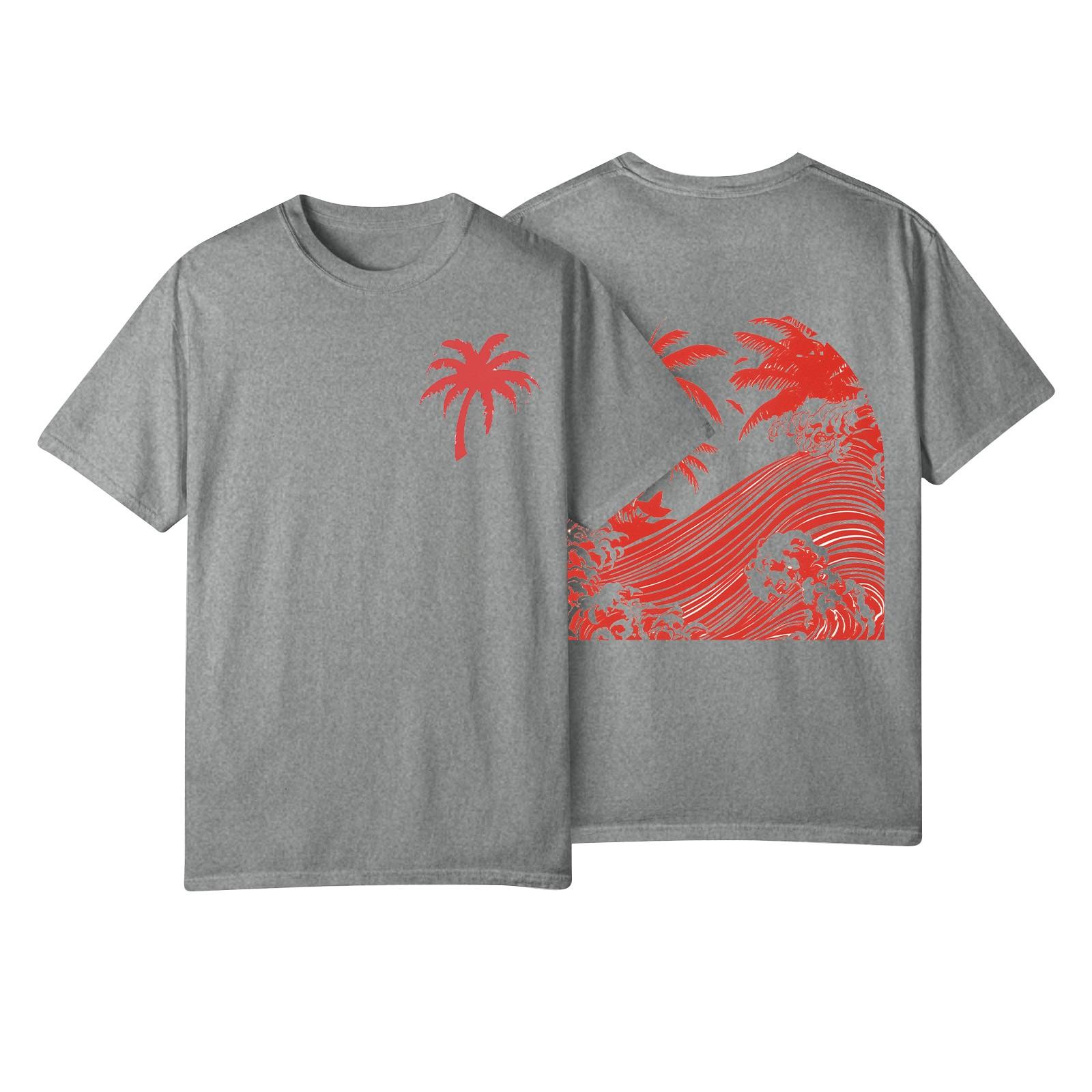 

Женская модная повседневная плиссированная футболка с коротким рукавом с принтом XL