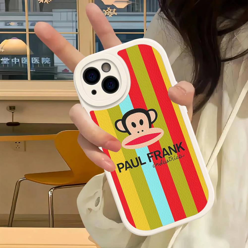 

Classic P-Paul F-Frank Logo Leather Phone Case For IPhone 16 15 14 13 12 11 Pro Max Plus Shockproof Cover iPhone 15 pro