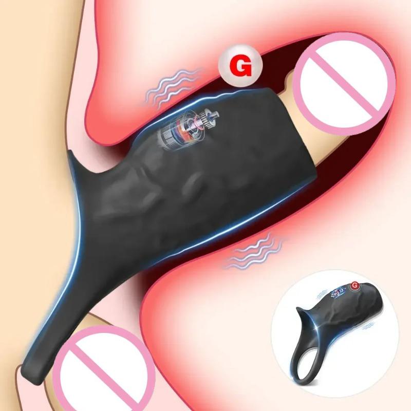 Vibrating Penis Sleeve & Cock Ring Set – Dual Stimulation for Men & Women, G-Spot Vibrator, Couple Sex Toy