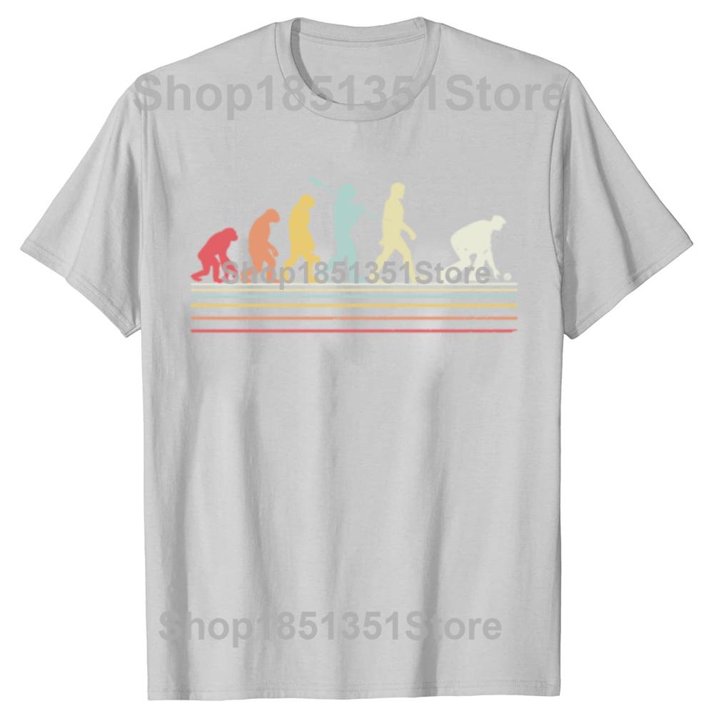 Vintage Bowling Funny Lawn Bowls Evolution Of Man Graphic Tshirts Men Fashion Casual Tshirt 100 Cotton Loose Oversized T Shirt