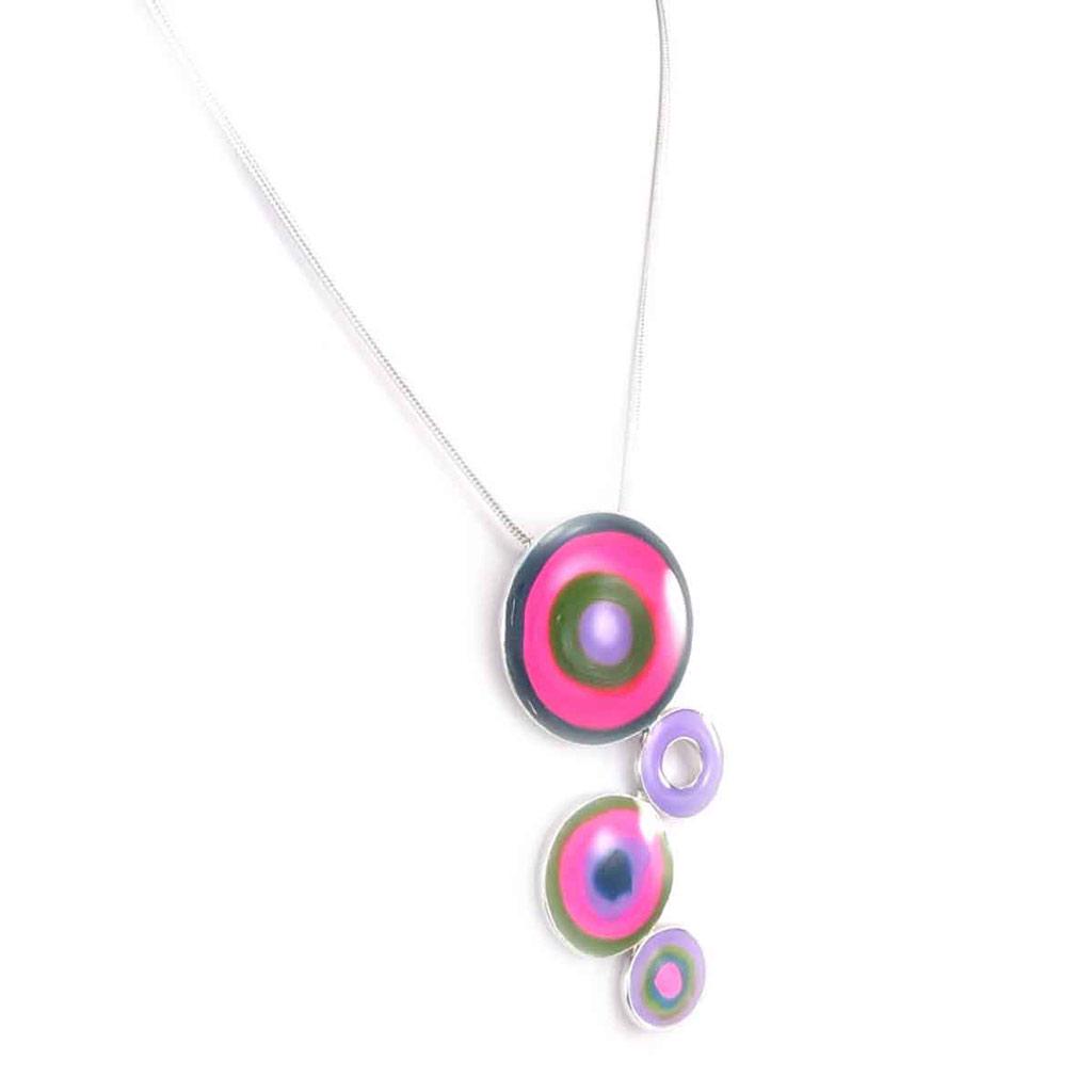 Les Trésors De Lily [J9197] - Pink Purple 'Coloring' Necklace