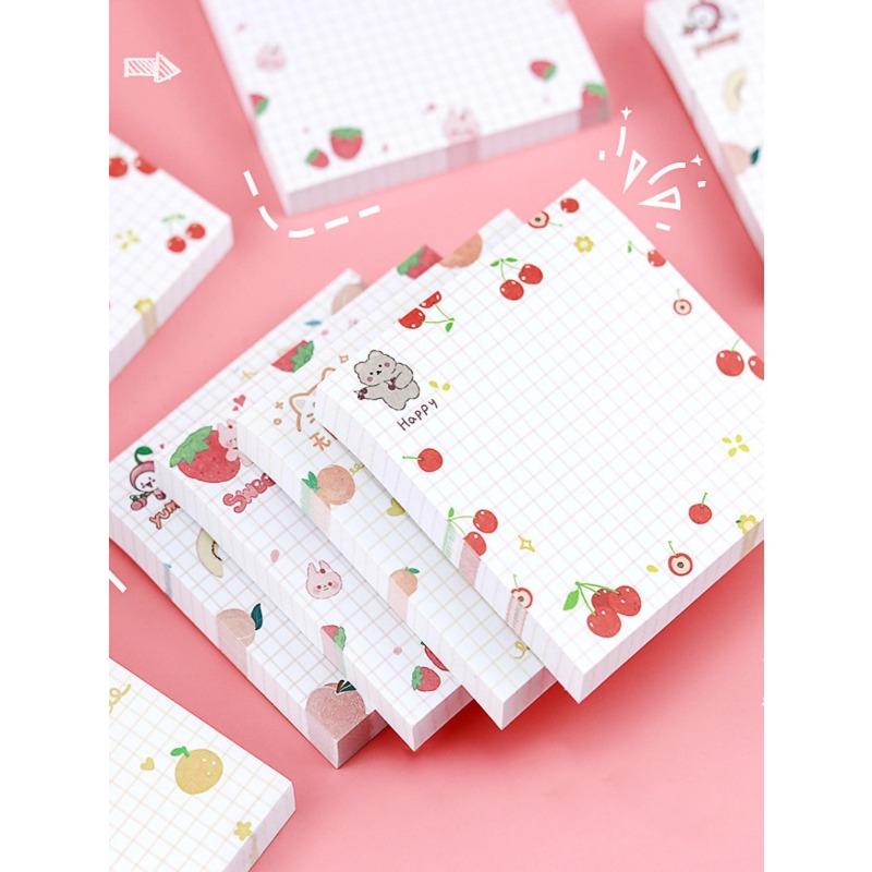 1book/80sheets Random Cute Fruits Design Memo Pad For Students, Office, Home Reminder Notes Back To School
