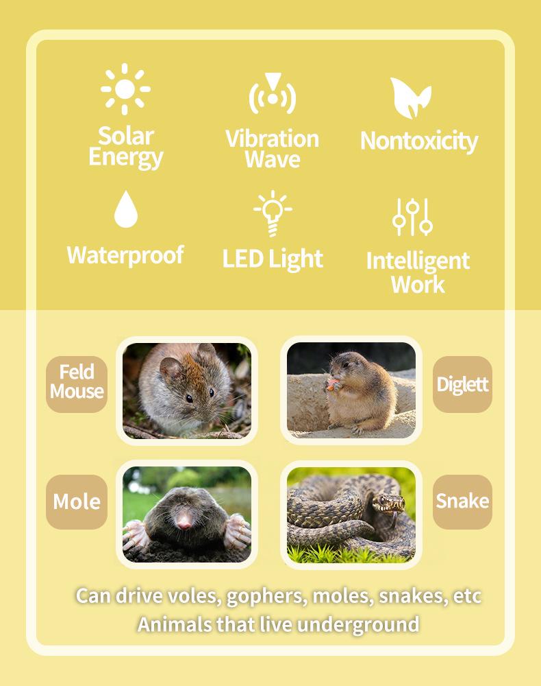 Solar-Powered Animal & Snake Repeller - Outdoor Waterproof Rodent Deterrent