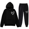 Spring and Autumn Sweater European and American Sweatpants Velvet Men's and Women's Loose Tops and Jackets Couple's Printed Hooded Suit
