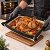 Convertible Grill Pan Mat Silicone Baking with Corner Clips Reusable Pastry Rolling Dishwasher Safe Roasting Mat Kitchen Countertop Protector