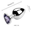 Metal Anal Plug for Women Men Couples Butt Plug Butt Toy Adult Game Masturbator Anal S/M/L Diamond Sex Toy for Adult Products