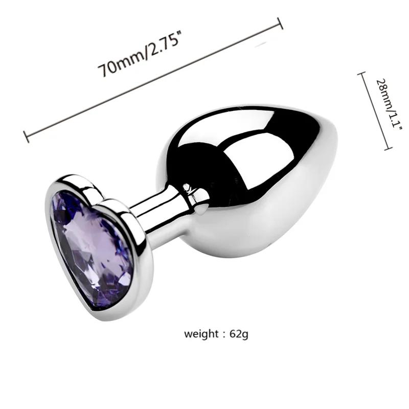 Metal Anal Plug for Women Men Couples Butt Plug Butt Toy Adult Game Masturbator Anal S/M/L Diamond Sex Toy for Adult Products