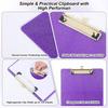 Purple Clipboard for Office Glitter Clipboard Purple Glitter Plastic Clipboards with Clip for Office Supplies, Women 12.6 X 8.86 Inch