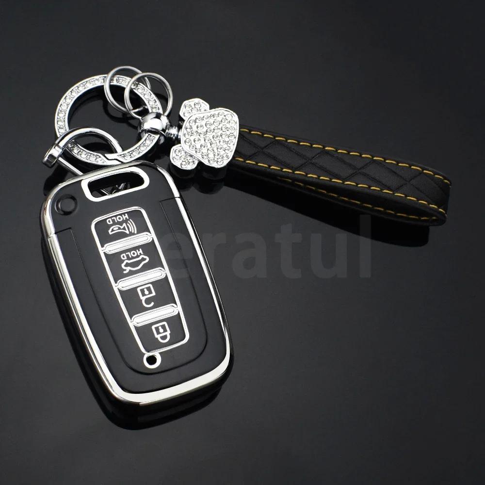 4 Buttons Tpu Key Case Cover Shell Fob Holder For Kia Sportage R Borreed Sorento K5 K7 For Hyundai Tucson Azera Ix35 Sonata