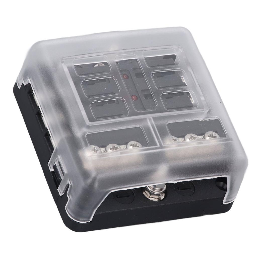 6 Way Box, LED Display, 32V Carrier for Car, Boat, Truck, with Waterproof Cover, 100A Highest Input Current