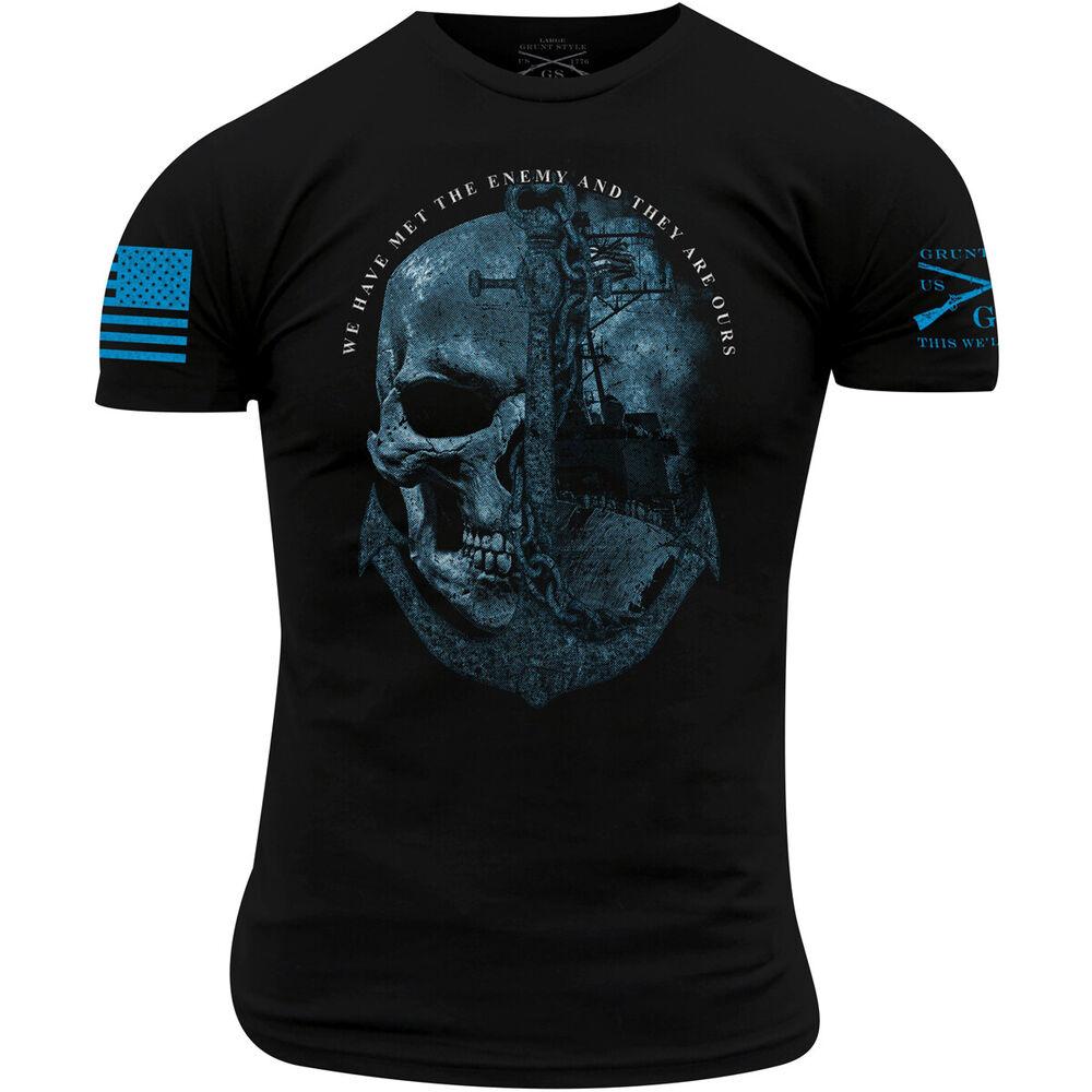 

Черная футболка унисекс Grunt Style Usn The Enemy Is Ours