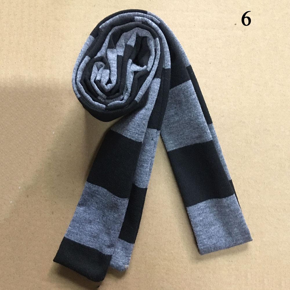 Gestreifter Schal Lange Krawattenschal Damen Baumwollschals Dünner und schmaler Schal Harajuku Gestreifte Strickschals Mädchen Halswärmer Neu