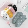 5/10 Pairs Women Cartoon Printed Short Socks Fashionable Little Dog Paw Pattern Summer Sweat Absorbing Breathable Casual Socks