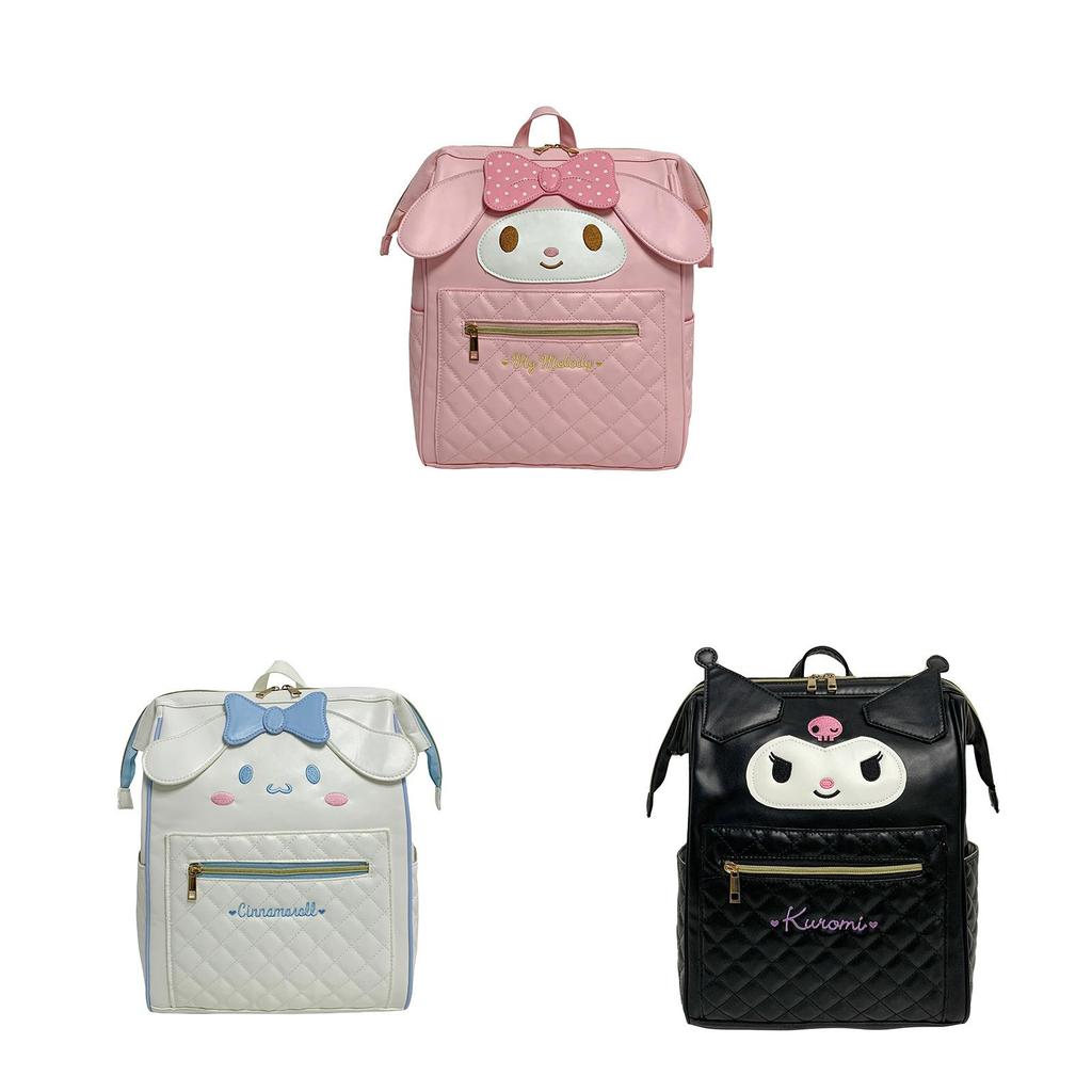 Cinnamoroll Hello Kitty Kuromi Melody Backpack Pu Large Capacity Girls And Women For Daily Use