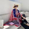 Ethnic Shawl Scarf Seaside Sunscreen Beach Silk Scarf Red Big Yarn Women'S Desert Travel Ladies Po Accessories Ladies