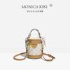 Old flower bucket bag women's 2025 new handbag cylinder bag retro printed handbag versatile messenger bag