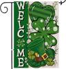 St Patricks Day Garden Ag, St Patricks Day Outdoor Decor Shamrock Clovers Yard Ag 12x18 Double Sided Green, St Patricks