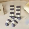 Female Spring and Autumn New Lovely Stripe Trend Color Bar Tall Drum Pile Pile Cotton Socks