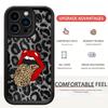 Leopard Print Lipstick iPhone 15/16/17 Case with Black Grooves