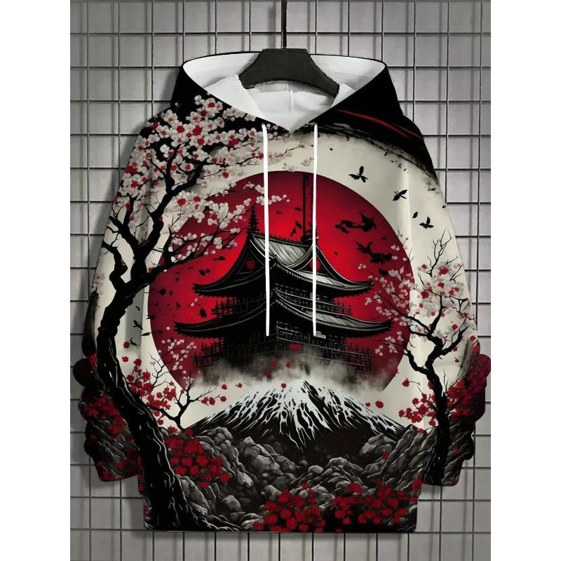 autumn new men's 3D Japanese Samurai print hoodie men's and women's casual fashion men's hoodie street men's tops