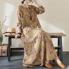 Spring Cotton Vintage Long Sleeve Print Dresses For Women Casual Loose Dress Femme Robe Vestidos Elegant Clothing