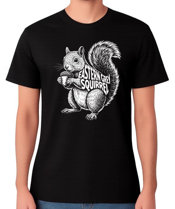 Eastern Grey Squirrel Illustration Unisex T-Shirt Wildlife Nature Tee S