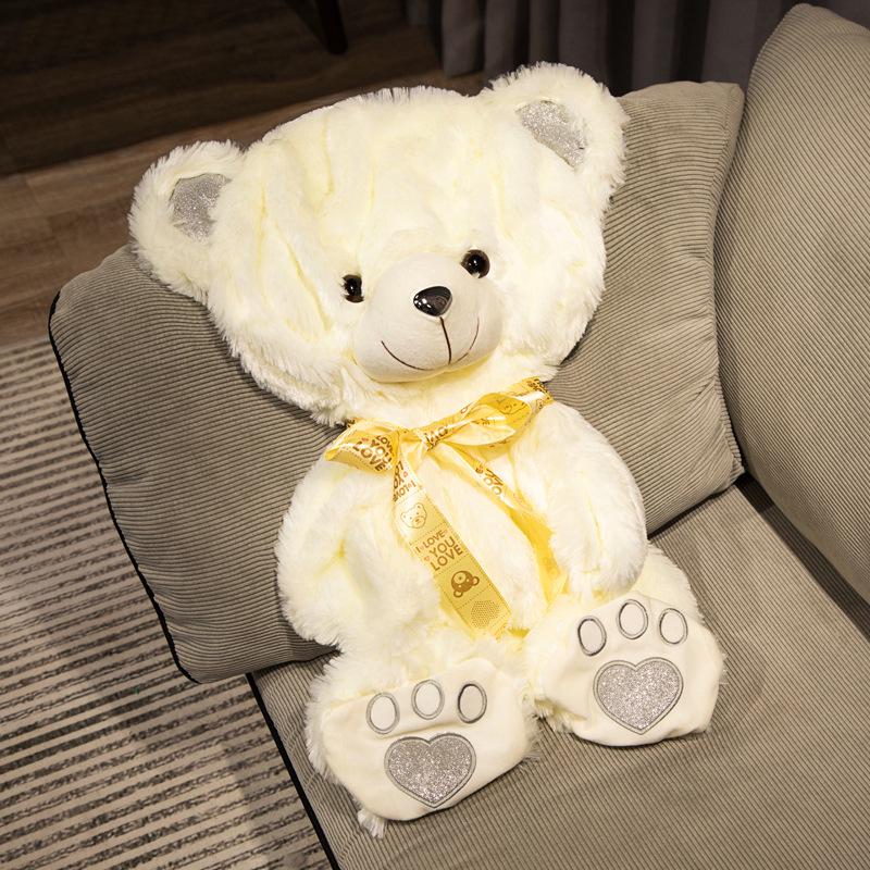 Pink Girly Heart Bear Plush Toy - Soft, Cute Teddy Bear Rag Doll Gift for Girls' Birthdays