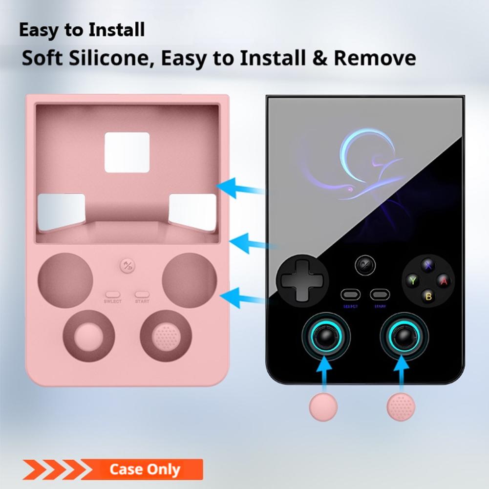 Retro Handheld Gaming Console Case for ANBERNIC RG477V - Fully Wrap Soft Silicone Shockproof Protective Accessory