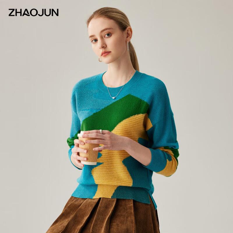 

ZhaoJun Women s 2025 A/W Round Neck 100% Cashmere Sweater L