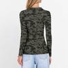 Women's Fashion Casual Print V-Neck Long Sleeve Button-Down Top