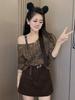 Oversize T Shirt With Asymmetric Collar And Embroidery For Womens Early Spring Casual Wear