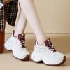 2026 Spring New Plush Dad Shoes Women's Interior Height Increasing Sports Shoes Thick Soled Single Shoes Women's Casual Shoes