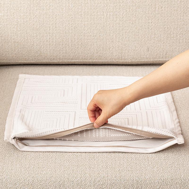 Niebieska poszewka na poduszkę do sofy z chenille - Nowoczesna minimalistyczna poduszka do salonu, sypialni lub jako zagłówek łóżka