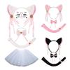 Cats Costume Set Ears Tail Bowite Tutu Skirt Animal Fancy Costume Kit Accessories Kids Girls Halloween Cosplays Props