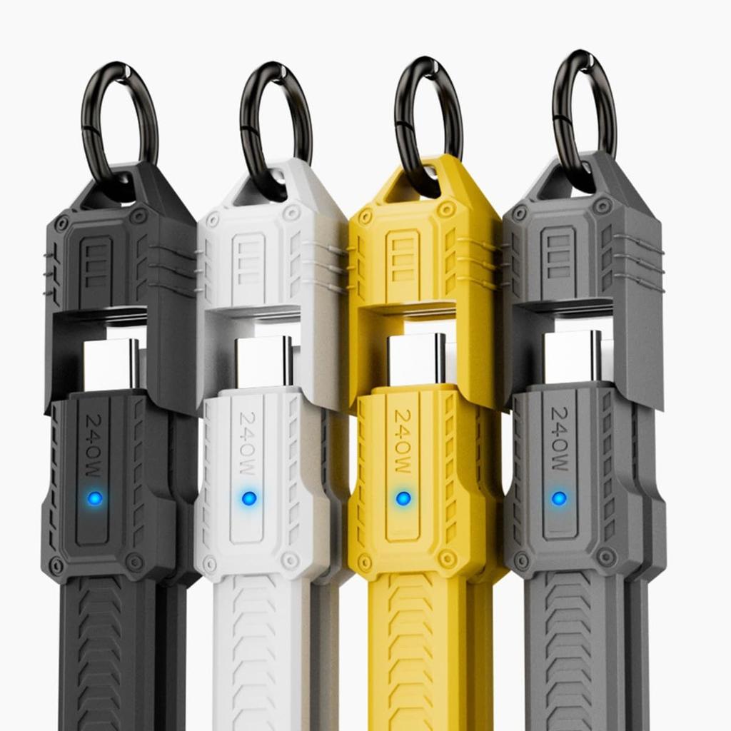 Cablecc 240W 80Gbps Flat Slim FPC USB Strap Compatible with USB Thunderbolt Cable, 5.0, 16K@30Hz, 8K@60Hz, 5K, Strap, Chain, Black, 4.0, 3/4/5