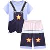 19778 Kids Girls Lily Lovebraids Printed Short Sleeves Round Neck T-Shirt Top Shorts Sets