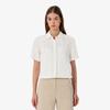 Women's Linen Openwork Short Sleeve Shirt CF197E-56G70V